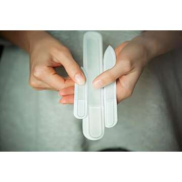 Mont Bleu Professional Set of 3 Czech Glass Nail Files - Genuine Czech Tempered Glass - Handmade Gif...