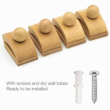 4 Tapestry Hangers Small, Quilt Hangers for Wall Hangings, Blanket Hanger Clamps, Carpet Rug Display...