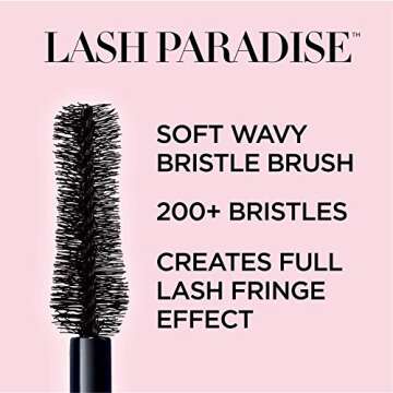 L'Oreal Paris Voluminous Makeup Lash Paradise Waterproof Mascara, Voluptuous Volume, Intense Length, Feathery Soft Full Lashes, No Smudging, No Clumping, Black, 0.25 Fl Oz (Pack of 3)