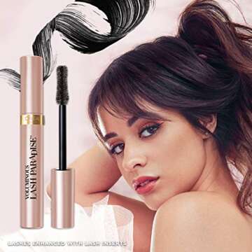 L'Oreal Paris Voluminous Makeup Lash Paradise Waterproof Mascara, Voluptuous Volume, Intense Length, Feathery Soft Full Lashes, No Smudging, No Clumping, Black, 0.25 Fl Oz (Pack of 3)