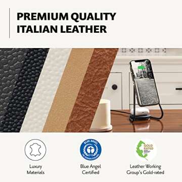 Courant MAG:2 Classics Wireless Charging Stand - Italian Leather, 2 in 1 Multi-Device Charger - Magnetic Stand for MagSafe iPhones 16, 15, 14, 13, 12 with Charging Base for AirPod Cases, (Bone)