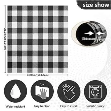 Kigai Black and White Buffalo Plaid Dishwasher Magnet Cover Magnetic Dishwasher Cover for Front Door Refrigerator Cabinet Kitchen Appliances Magnetic Stickers Decorative, 23" x 26"