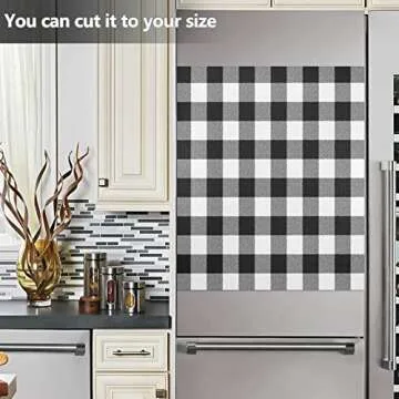 Kigai Black and White Buffalo Plaid Dishwasher Magnet Cover Magnetic Dishwasher Cover for Front Door Refrigerator Cabinet Kitchen Appliances Magnetic Stickers Decorative, 23" x 26"
