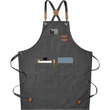 AFUN Heavy Duty Adjustable Apron - Grey Cotton Canvas