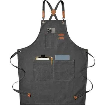 AFUN Heavy Duty Adjustable Apron - Grey Cotton Canvas