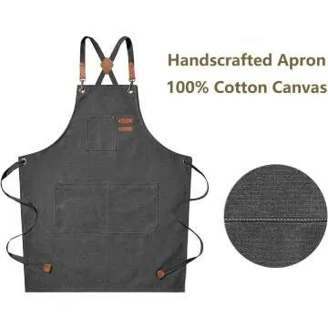 AFUN Heavy Duty Adjustable Apron - Grey Cotton Canvas