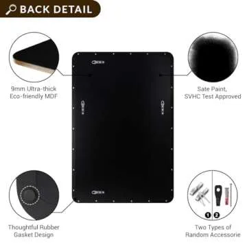 ANDY STAR Wall Mirror for Bathroom, 24x36 Inch Black Bathroom Mirror, Stainless Steel Metal Frame with Rounded Corner, Rectangle Glass Panel Wall Mounted Mirror Decorative for Bathroom