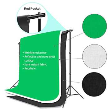 HYJ-INC Photography Studio Kit with Muslin Backdrops