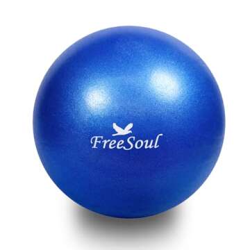 Small Pilates Ball with Pump 9 Inch Mini Yoga Ball for Stability Pilates Yoga Barre Physical Therapy...