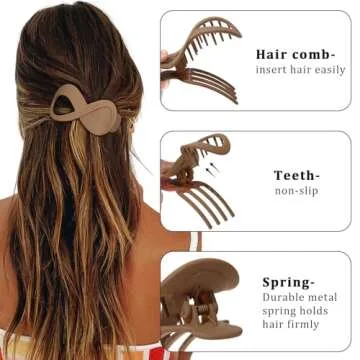 Stylish French Flat Hair Clips - Secure Hold, 6PCS Multi-Colored