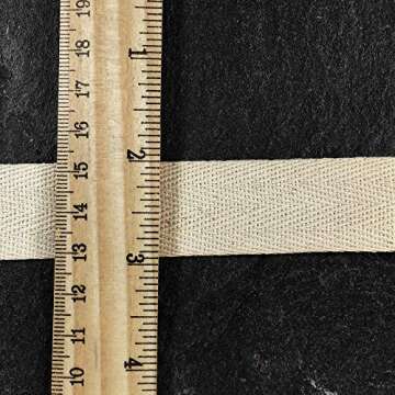 25mm (1") Herringbone Cotton Twill Tape Trim by 10-Yards, SP-2787 (Natural)