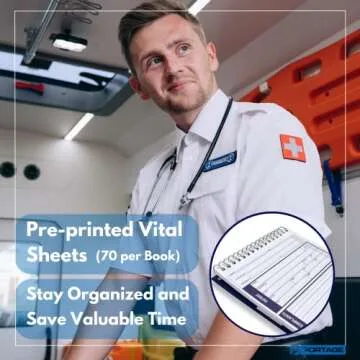 Essential EMT/First Responders Vital Statistics Notebook - 8” x 4” - 210 Pages (3 Pack)