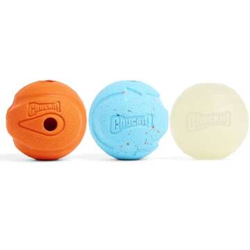 Chuckit! Gen 3 Fetch Medley Dog Balls - Includes the High-Bounce Fetch Ball, Floating Ultra Ball, an...