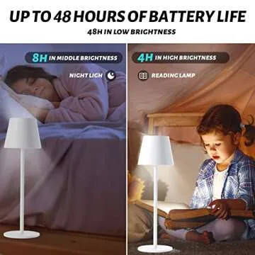 Maksone 2 Pack RGB Cordless Table Lamp, 6600mWh Rechargeable Battery Desk Lamp, 3000K Stepless Dimming and Led Color Changing Night Light, IP54 Waterproof Outdoor Portable Lamp for Patio (White)