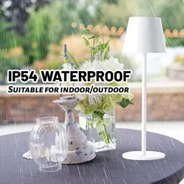 Maksone 2 Pack RGB Cordless Table Lamp, 6600mWh Rechargeable Battery Desk Lamp, 3000K Stepless Dimming and Led Color Changing Night Light, IP54 Waterproof Outdoor Portable Lamp for Patio (White)