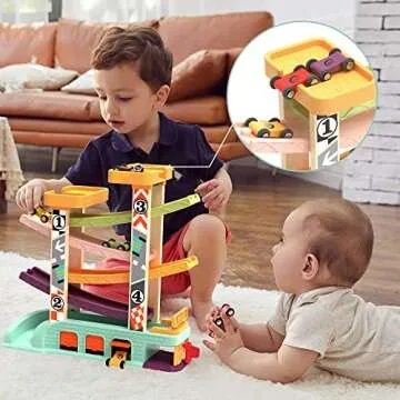 TOP BRIGHT Car Ramp Toys for Toddlers 1-3 - Educational & Fun