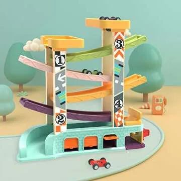 TOP BRIGHT Car Ramp Toys for Toddlers 1-3 - Educational & Fun