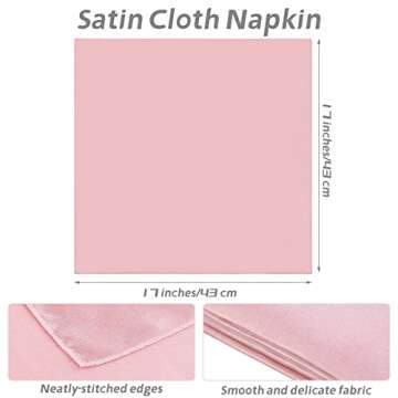 MCEAST Satin Cloth Napkins and Napkin Rings Set of 8, Smooth Fabric Table Napkins and Napkin Holder ...