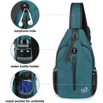 Crossbody Sling Backpack for Travel and Hiking