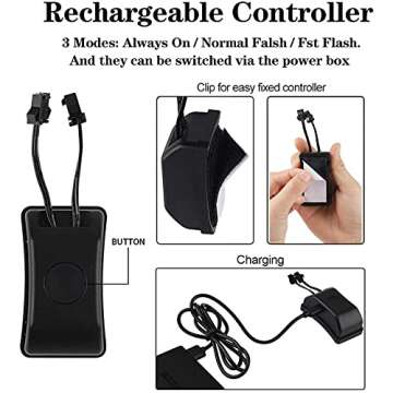 Rechargeable Motorcycle Helmet Light for Safe Riding