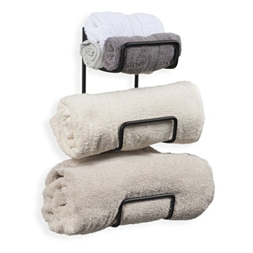 Wallniture Boto Towel Rack for Bathroom Wall Decor, Wrought Iron Organization and Storage Unit, Wall...