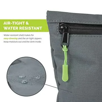 Tuff Mutt Dog Poop Bag Holder with Dispenser, Odor-Blocking Liner and Water-Resistant Fabric, Holds Full Dog Waste Bags, Adjustable Waist Belt, Includes Doggy Poop Roll