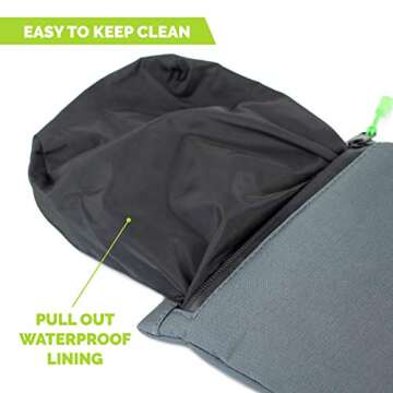 Tuff Mutt Dog Poop Bag Holder with Dispenser, Odor-Blocking Liner and Water-Resistant Fabric, Holds Full Dog Waste Bags, Adjustable Waist Belt, Includes Doggy Poop Roll