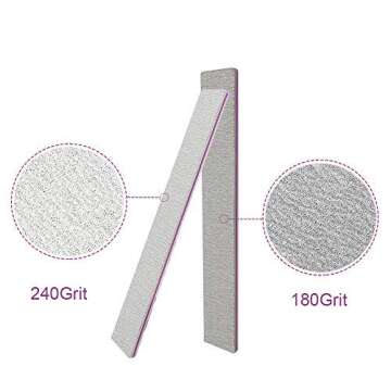 Nail File and Buffer, Wosweet Professional Manicure Tools Kit 6pcs Rectangular Art Care Buffer Block 6pcs 100/180 Grit Doublesided Nail Files 1pcs Purple 180/240 Emery Board