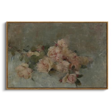 InSimSea Framed Wall Art for Living Room Large Wall Art Home Decor Classical Oil Painting Roses Canv...