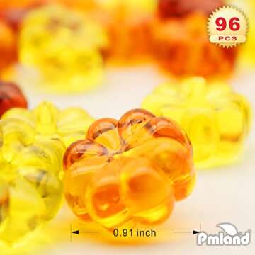 PMLAND Autumn Acrylic 3 Color Assorted Mini Pumpkin Ornaments and Table Scatter - 90+ Pieces for Halloween Thanksgiving Fall Harvest Festival Holiday Party Events Home Decor -1 Pound Package
