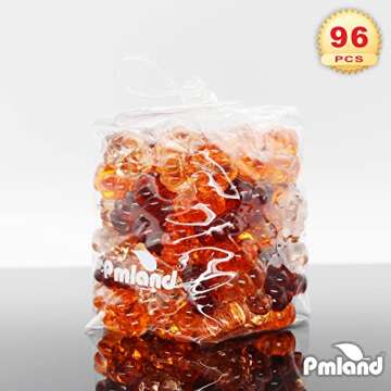 PMLAND Autumn Acrylic 3 Color Assorted Mini Pumpkin Ornaments and Table Scatter - 90+ Pieces for Halloween Thanksgiving Fall Harvest Festival Holiday Party Events Home Decor -1 Pound Package