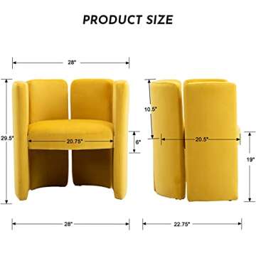 LZAREAL Modern Velvet Accent Chairs Comfy Upholstered Barrel Side Chair Contemporary Single Sofa Cha...