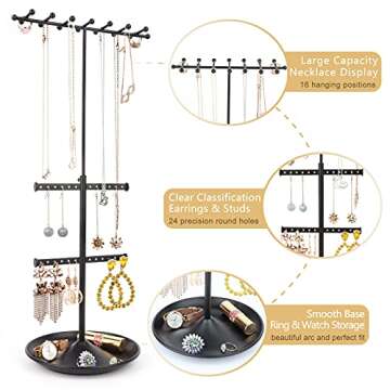 Ekero Jewelry Organizer - Adjustable 3-in-1 Holder