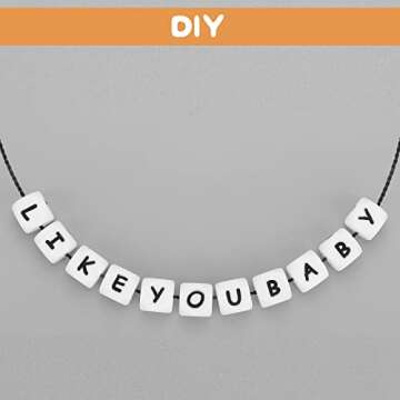 52 PCS Silicone Letter Beads, 12mm Cube Alphabet Beads Square Beads for DIY Bracelet Necklace Jewelry Making