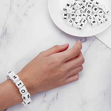 52 PCS Silicone Letter Beads, 12mm Cube Alphabet Beads Square Beads for DIY Bracelet Necklace Jewelry Making