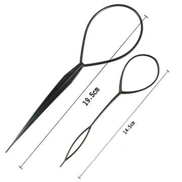 Plastic Magic Hair Braid Ponytail Maker Clip Tool Simple Diy Hair Style Accessories Styling Black (2...