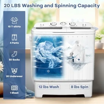 Giantex Portable 20lbs Washing Machine for Apartment Living