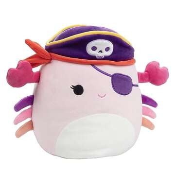 Squishmallows Original 10-Inch Cailey The Pirate Crab - Official Jazwares Plush - Collectible Soft &...