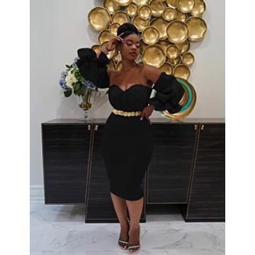 Shop Memoriesea Off Shoulder Bodycon Dress in Black Today!