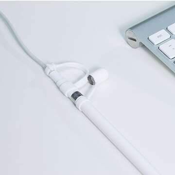 [4-Piece] FRTMA Compatible with Apple Pencil Cap/Apple Pencil Tip Cover/Cable Adapter Tether/Apple P...