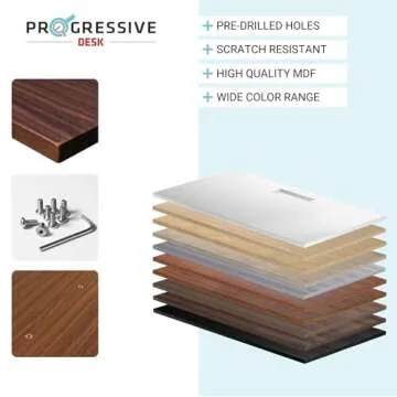 Progressive Desk Stand Up Height Adjustable Electric Standing Desk - Large 72"x30" Dual Motor, 3 Stages Sit Stand Table -Warm White/Black