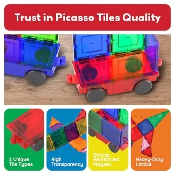 PicassoTiles Car Truck Construction Kit Educational Toy Set