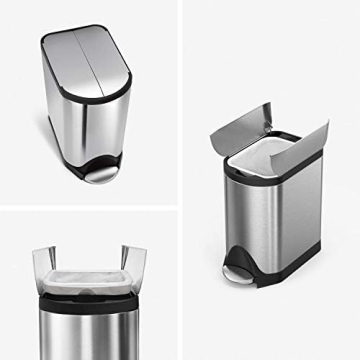 Simplehuman 10L Butterfly Lid Step Trash Can for Bathrooms