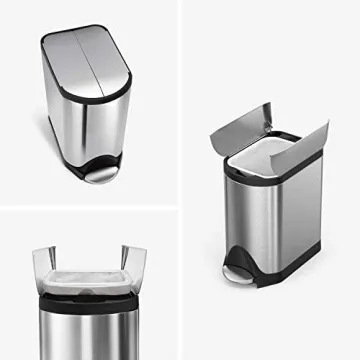 Simplehuman 10L Butterfly Lid Step Trash Can for Bathrooms