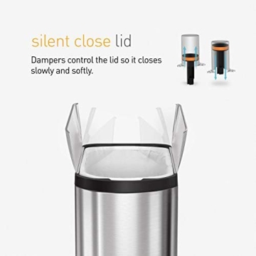 Simplehuman 10L Butterfly Lid Step Trash Can for Bathrooms