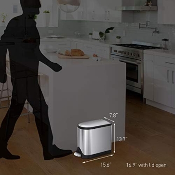 Simplehuman 10L Butterfly Lid Step Trash Can for Bathrooms