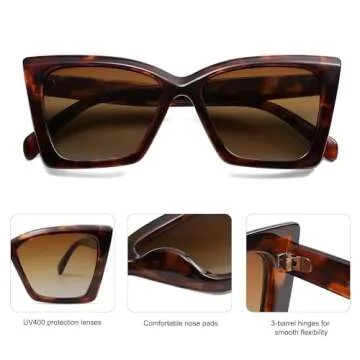 SOJOS Trendy Oversized Cateye Sunglasses for Women UV400