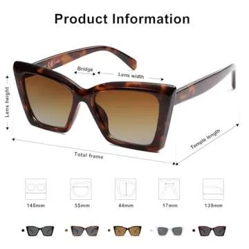 SOJOS Trendy Oversized Cateye Sunglasses for Women UV400