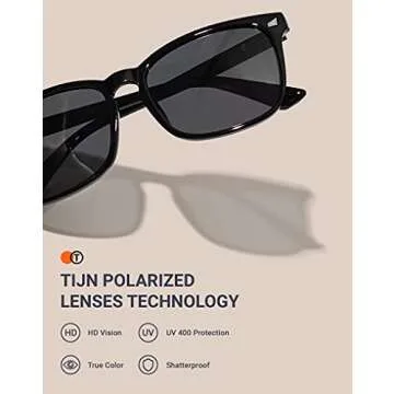 TIJN Polarized Sunglasses for All - Classic Style & UV Protection