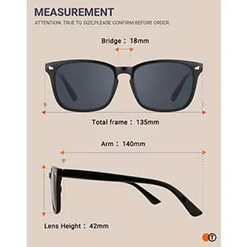 TIJN Polarized Sunglasses for All - Classic Style & UV Protection